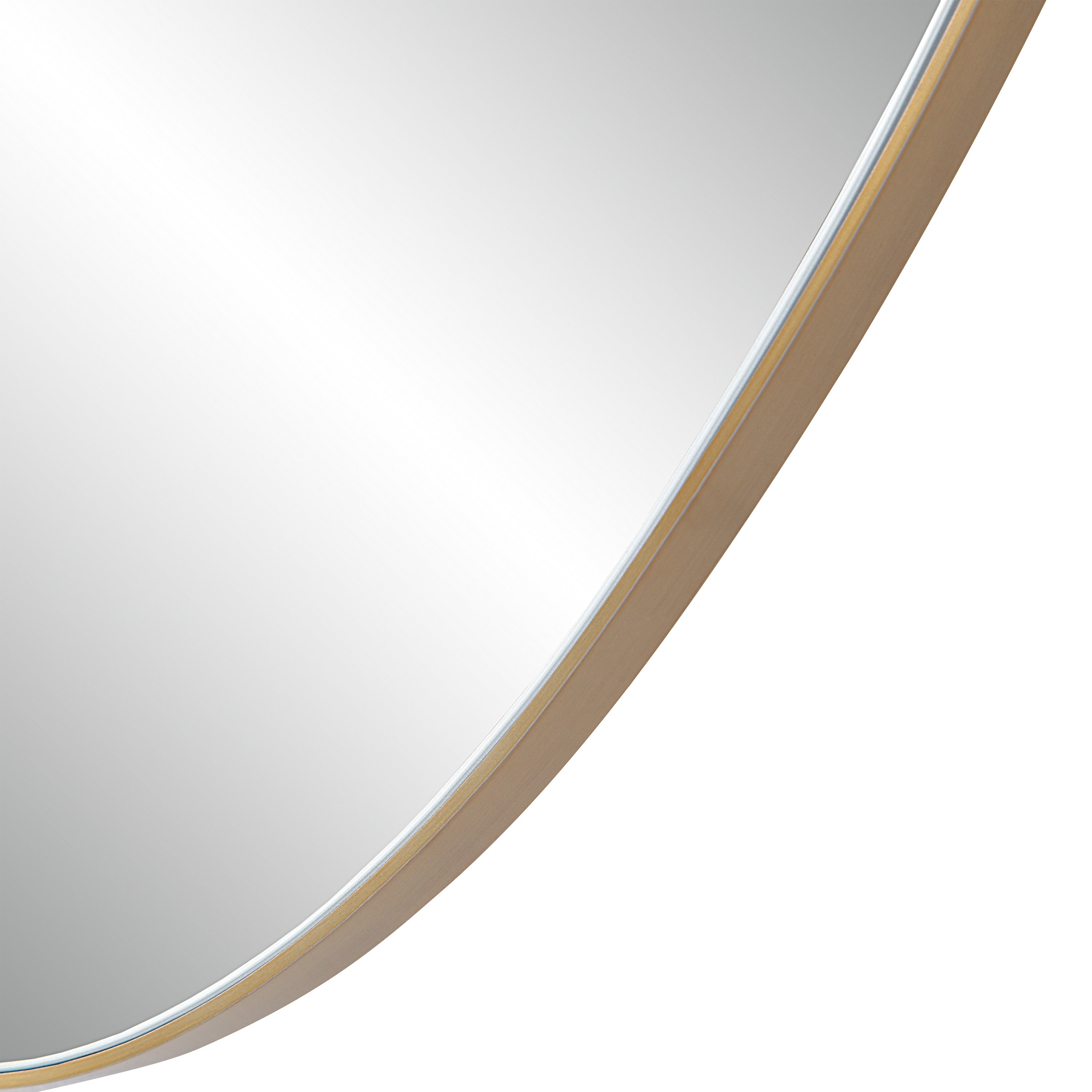 Noria 45" Tall Irregular Rectangular Oval Mirror, Burnished Brass-Mirror-DECOROLALA