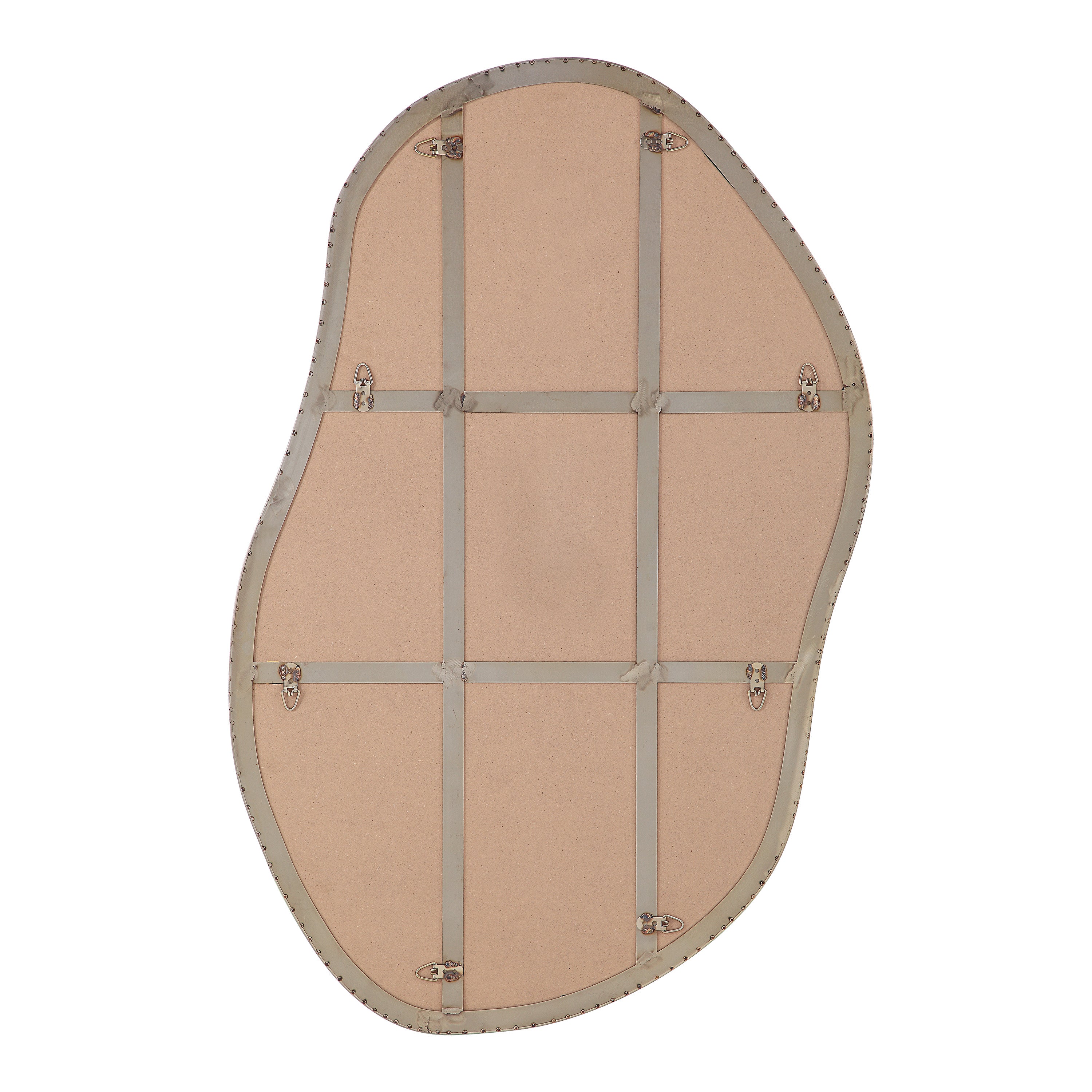 Noria 45" Tall Irregular Rectangular Oval Mirror, Burnished Brass-Mirror-DECOROLALA