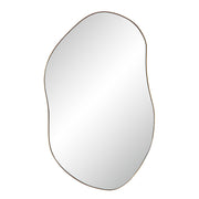 Noria 45" Tall Irregular Rectangular Oval Mirror, Burnished Brass-Mirrors-DECOROLALA