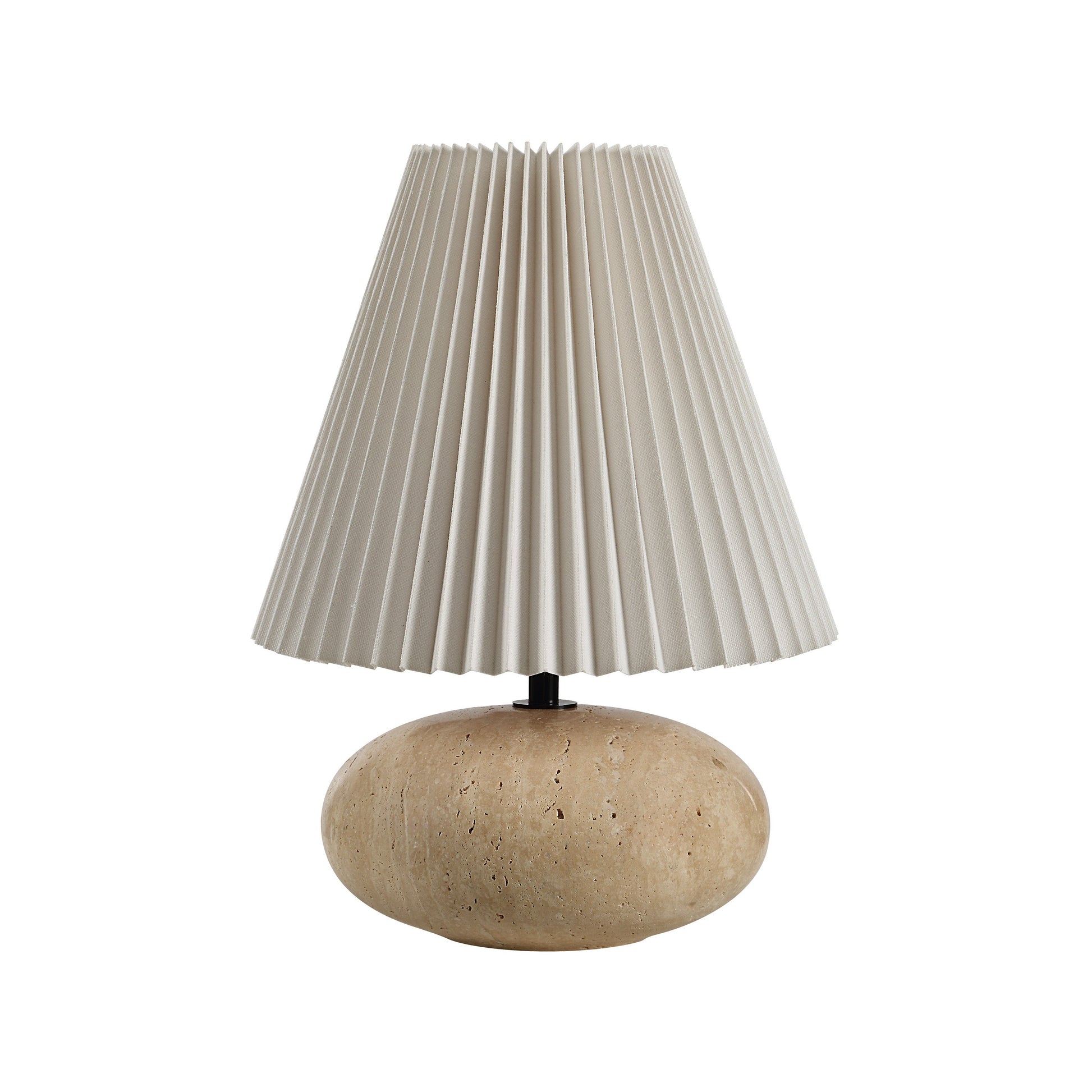 Noto 14" Height Table Lamp, Cream Travertine-Table Lamp-DECOROLALA