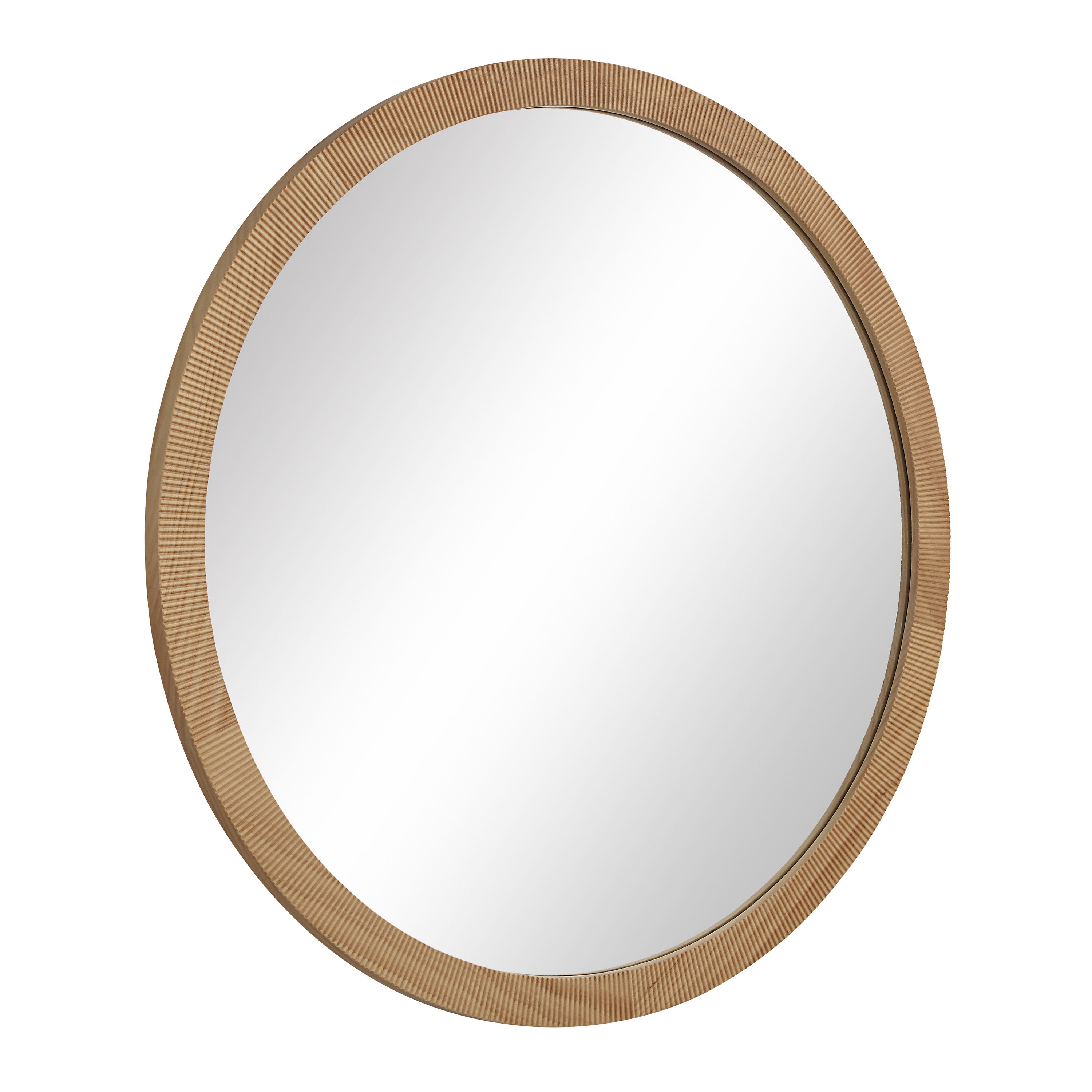 Noto 40" H x 40" W Wall Mirror, Brown-Mirror-DECOROLALA