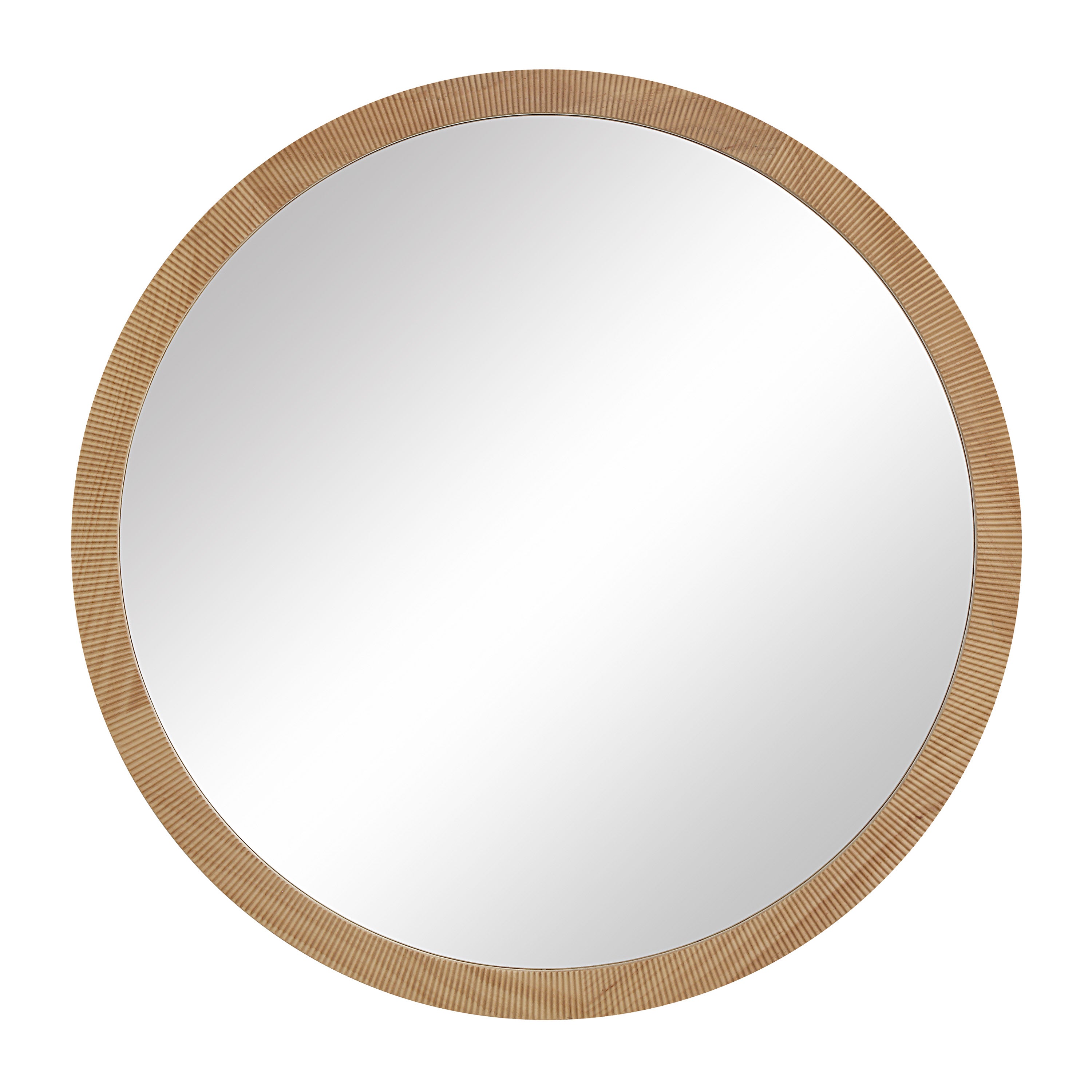 Noto 40" H x 40" W Wall Mirror, Brown-Mirror-DECOROLALA
