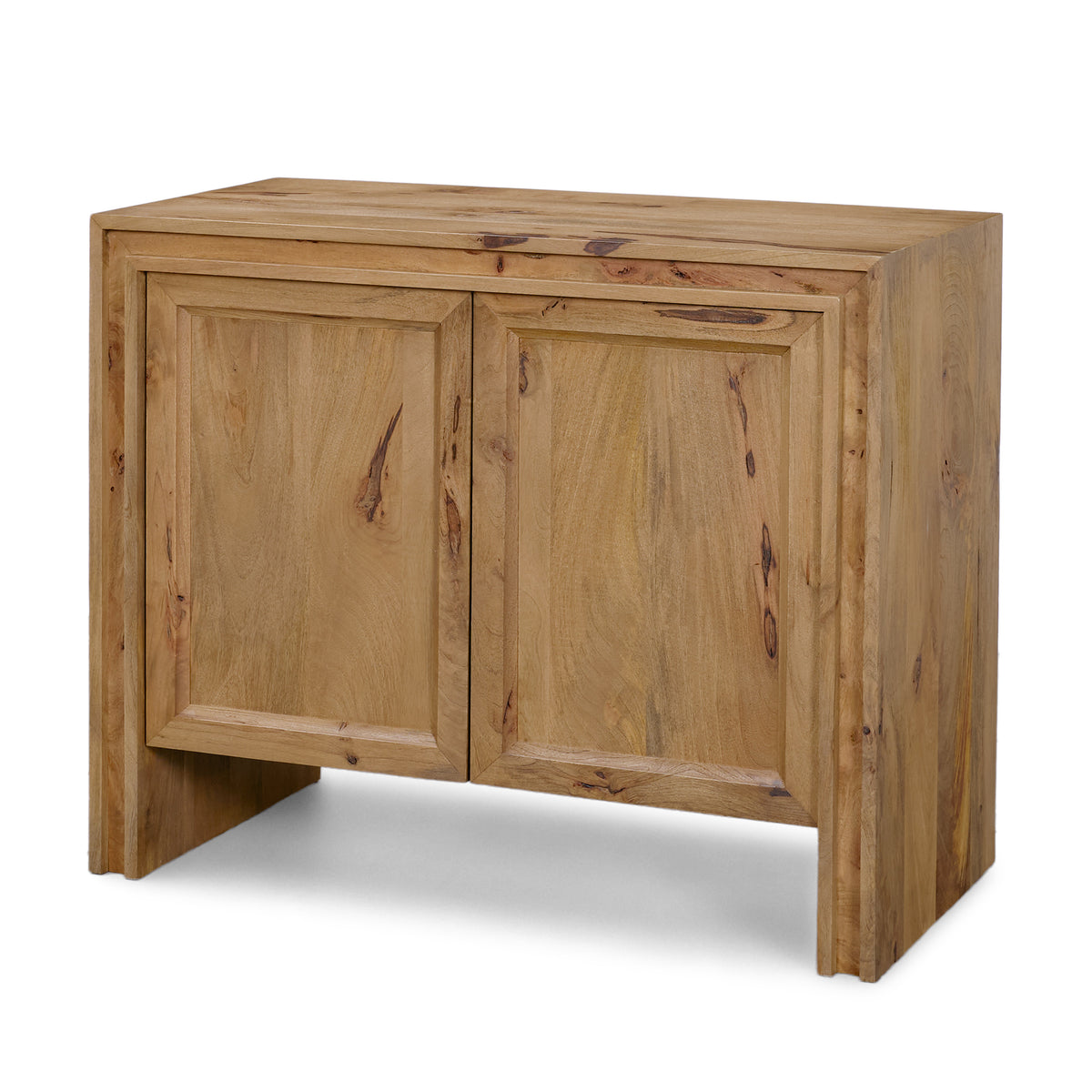 Notts Brown Wood 2-Door Accent Cabinet-Accent Cabinets & Chests-DECOROLALA