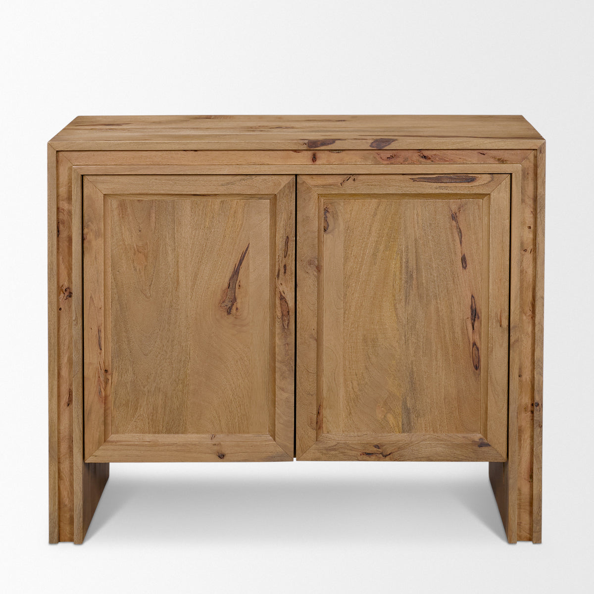 Notts Brown Wood 2-Door Accent Cabinet-Accent Cabinets & Chests-DECOROLALA