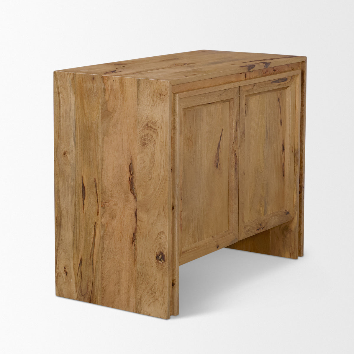 Notts Brown Wood 2-Door Accent Cabinet-Accent Cabinets & Chests-DECOROLALA