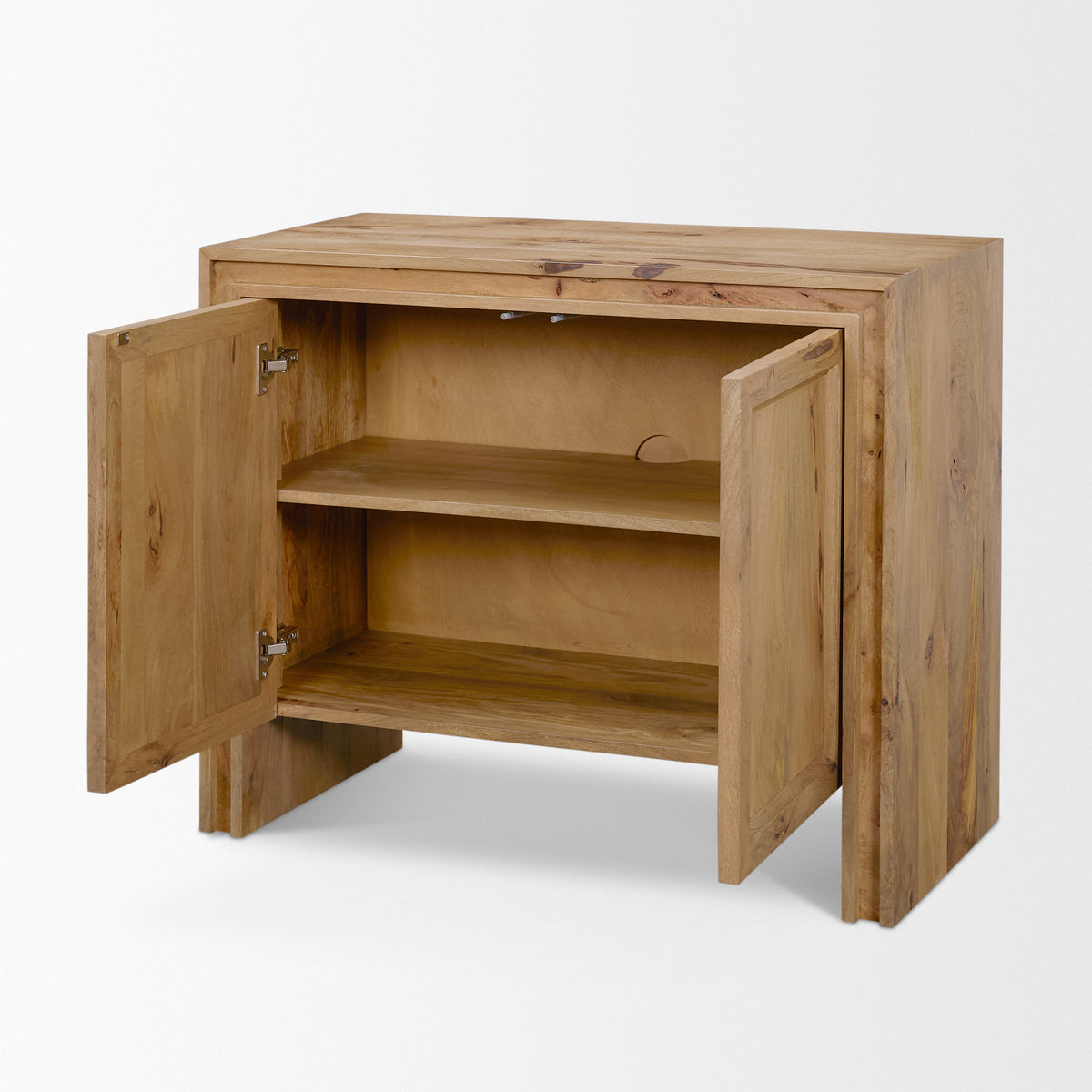Notts Brown Wood 2-Door Accent Cabinet-Accent Cabinets & Chests-DECOROLALA