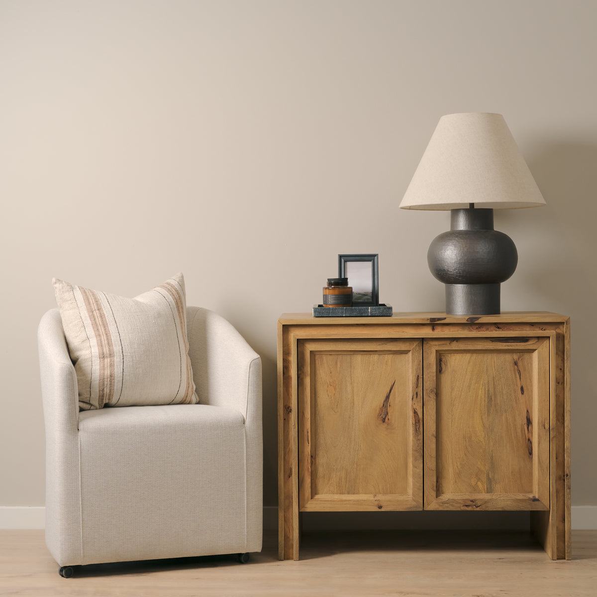Notts Brown Wood 2-Door Accent Cabinet-Accent Cabinets & Chests-DECOROLALA