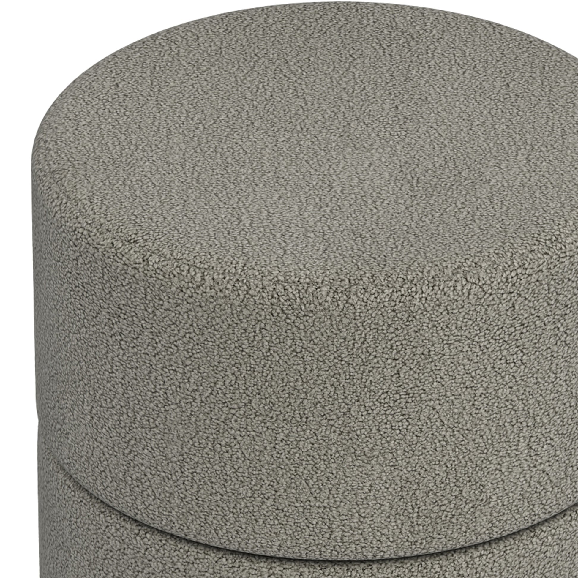 Novar Round Swivel Ottoman - Warm Grey Boucle Stool-DECOROLALA
