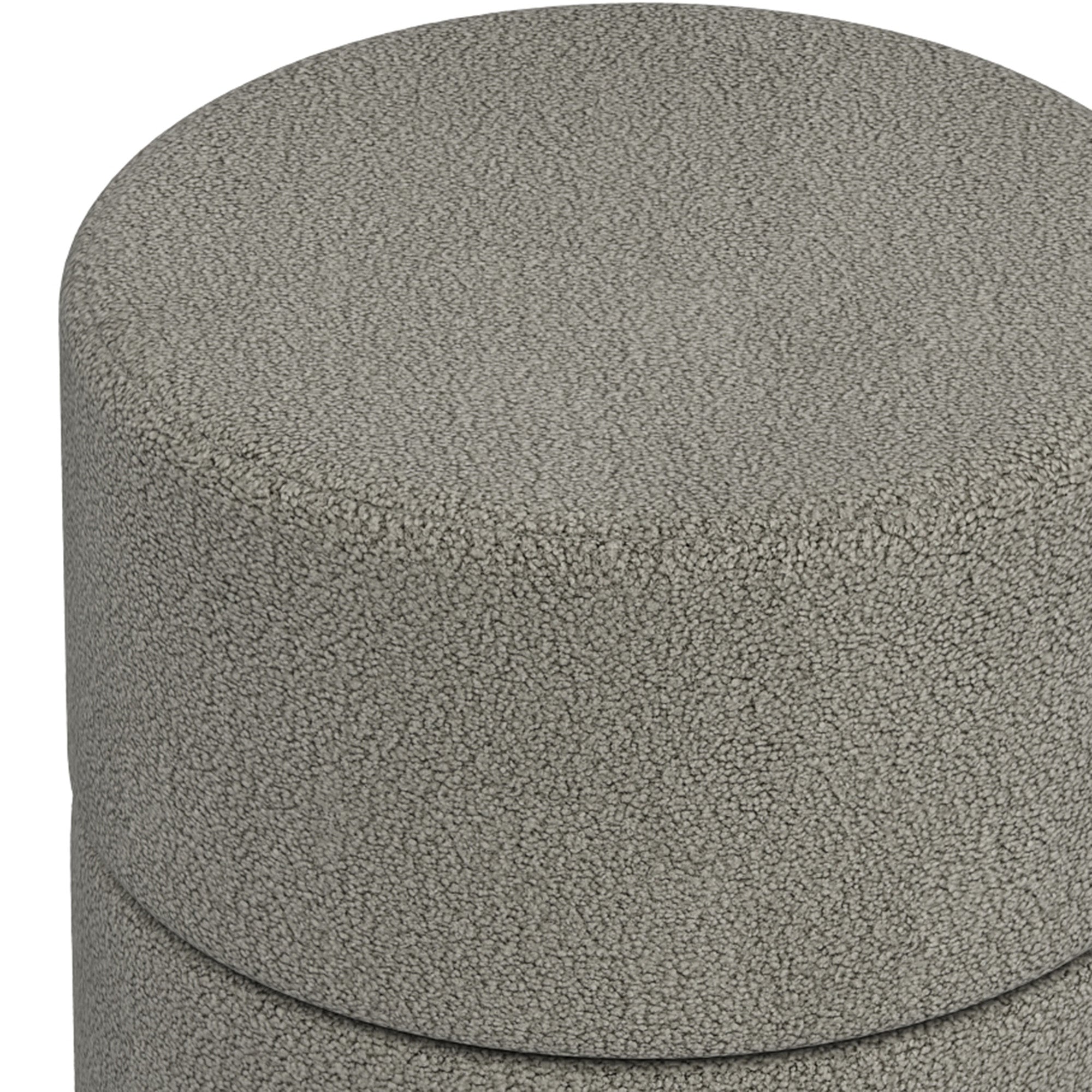 Novar Round Swivel Ottoman - Warm Grey Boucle Stool-DECOROLALA