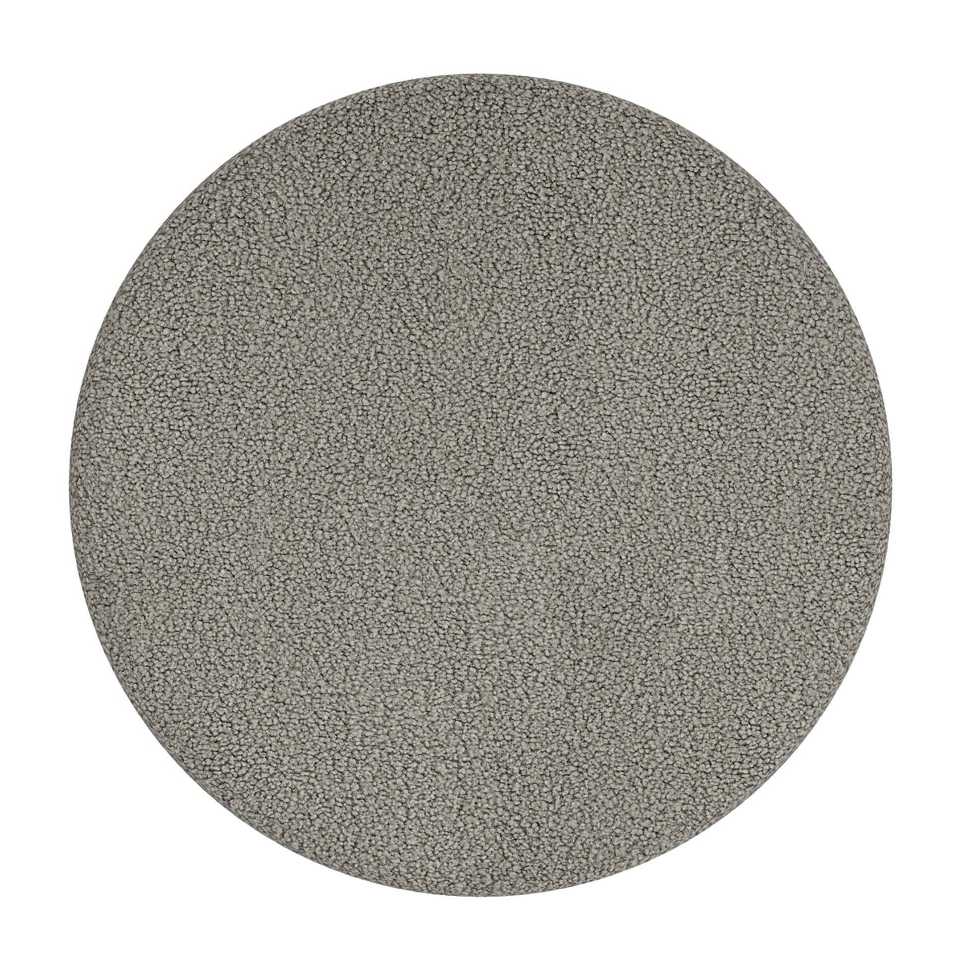 Novar Round Swivel Ottoman - Warm Grey Boucle Stool-DECOROLALA