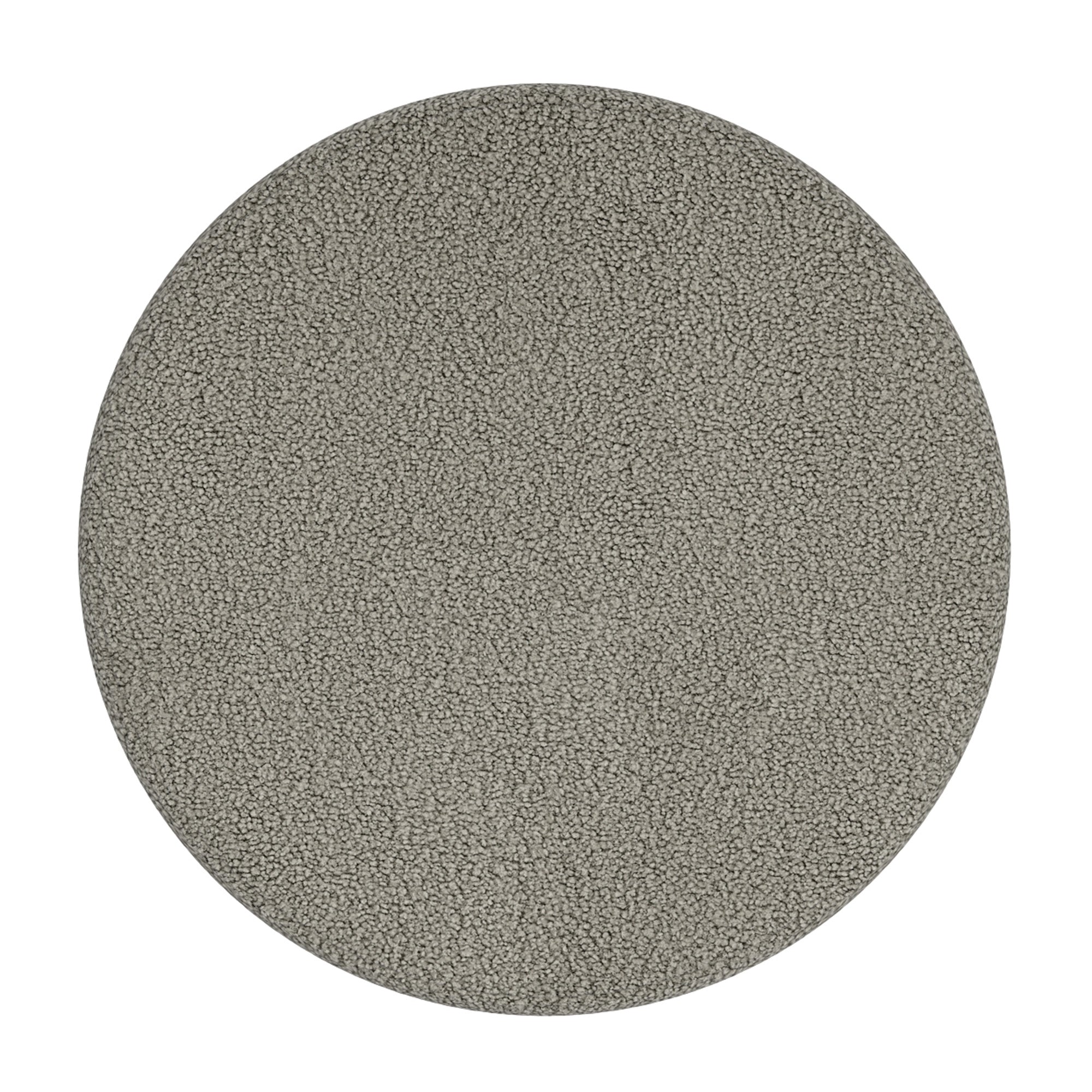 Novar Round Swivel Ottoman - Warm Grey Boucle Stool-DECOROLALA