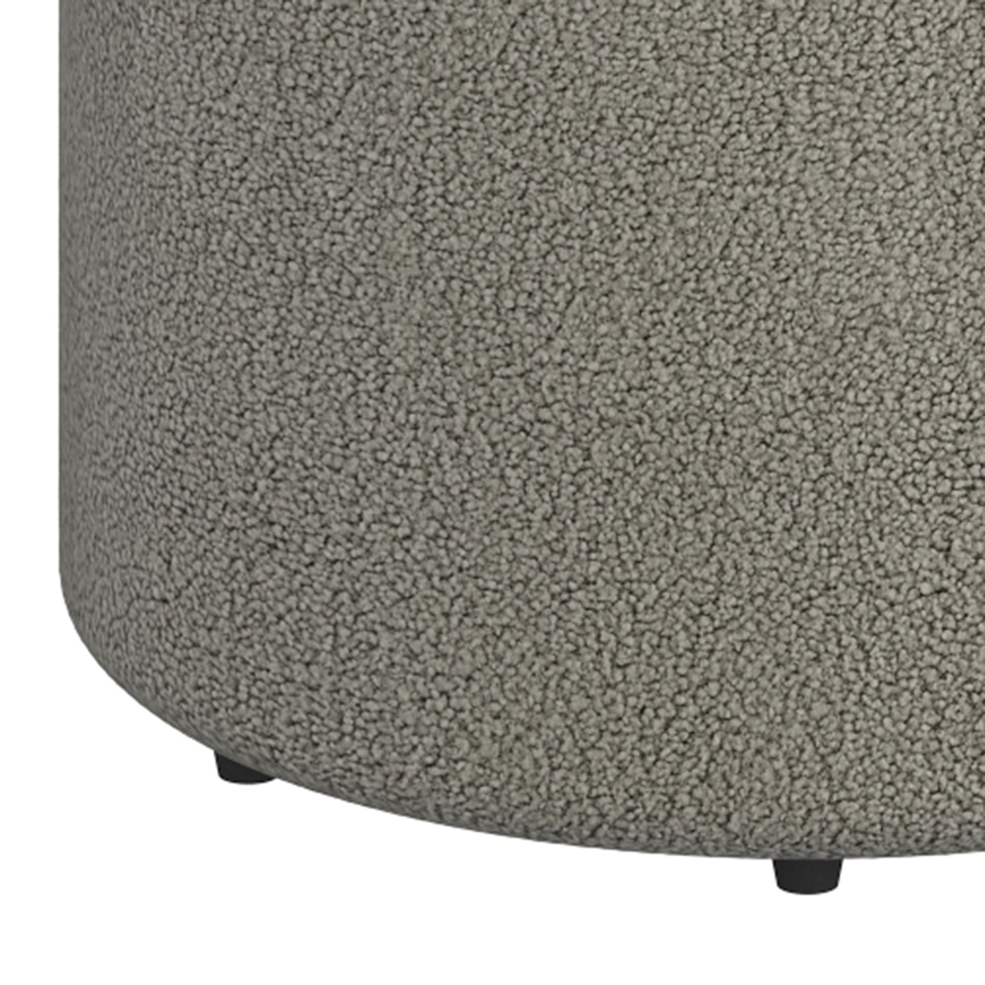 Novar Round Swivel Ottoman - Warm Grey Boucle Stool-DECOROLALA