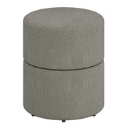 Novar Round Swivel Ottoman - Warm Grey Boucle Stool-DECOROLALA