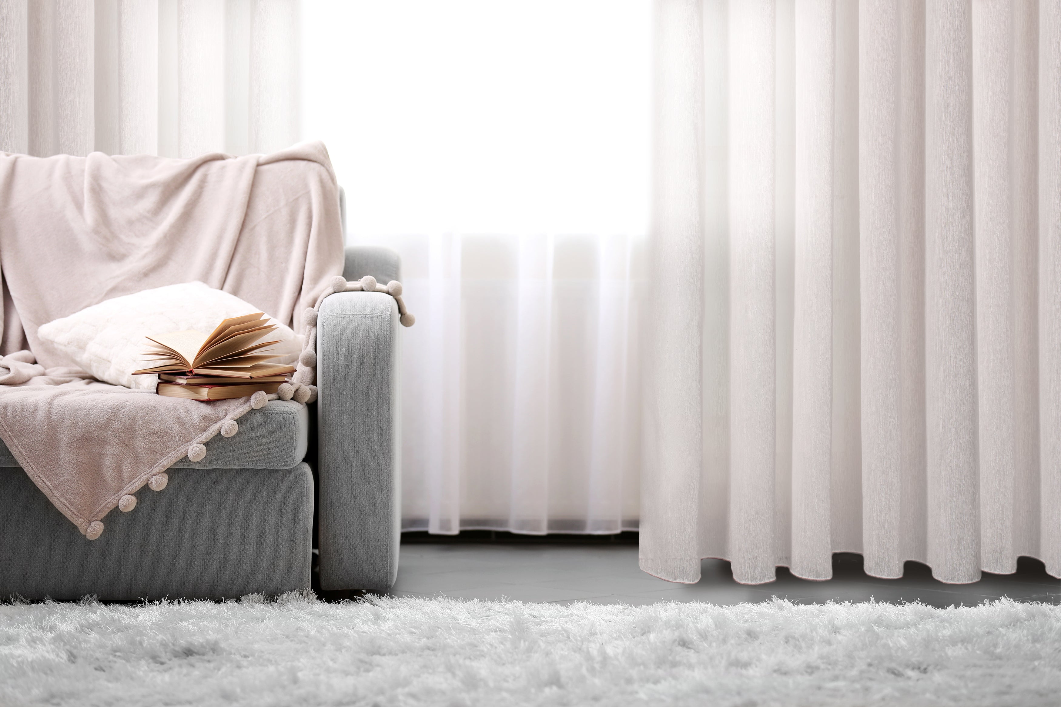 Novara Textured Jacquard Overall Design Semi Sheer Grommet Curtain 80" x 95"-Curtains-DECOROLALA