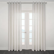 Novara Textured Jacquard Overall Design Semi Sheer Grommet Curtain 80" x 95"-Curtains-DECOROLALA