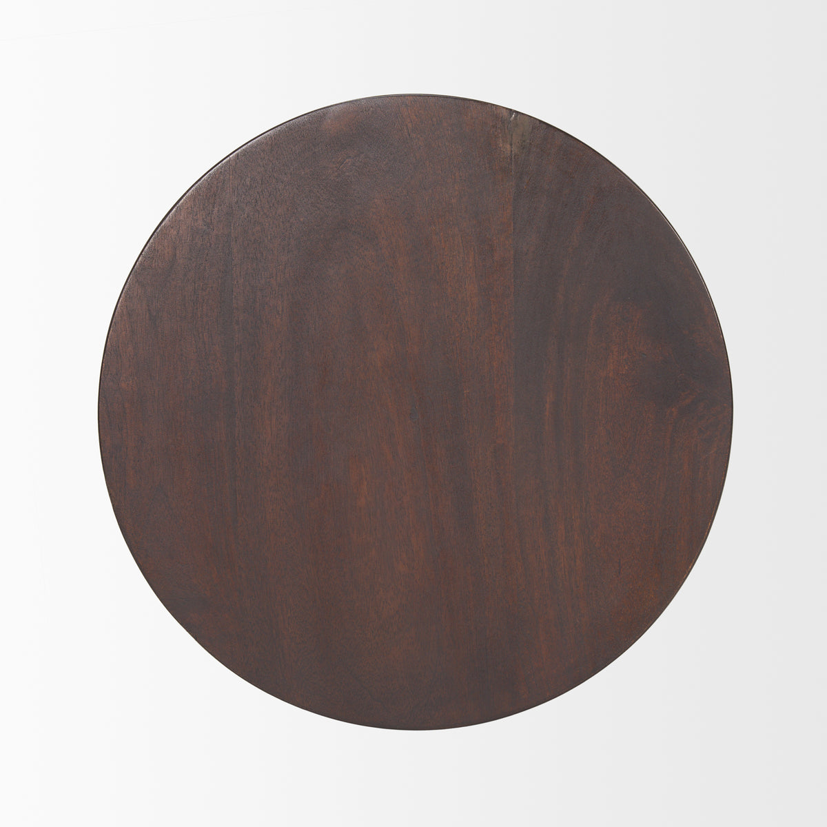 Novell Dark Brown Wood Pedestal Accent Table-Accent Tables-DECOROLALA