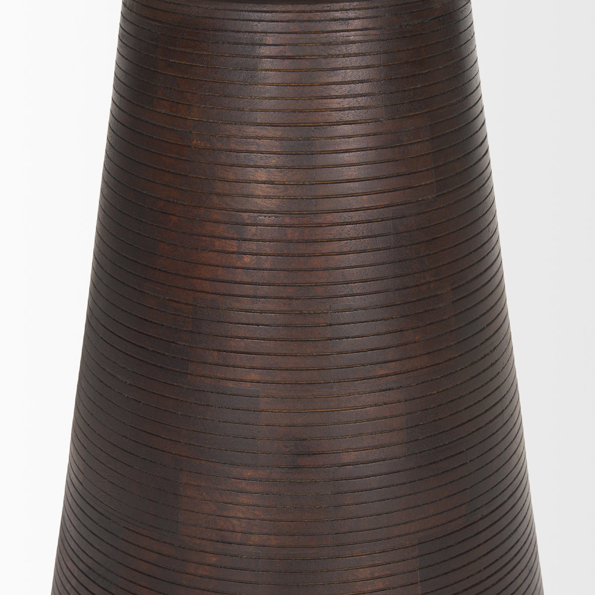 Novell Dark Brown Wood Pedestal Accent Table-Accent Tables-DECOROLALA