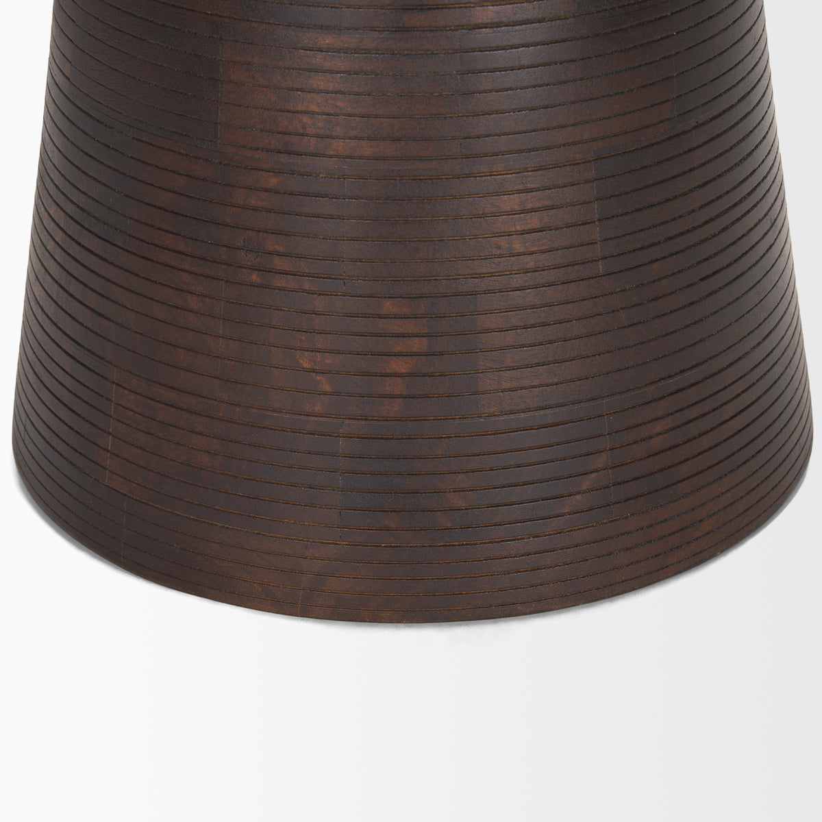 Novell Dark Brown Wood Pedestal Accent Table-Accent Tables-DECOROLALA