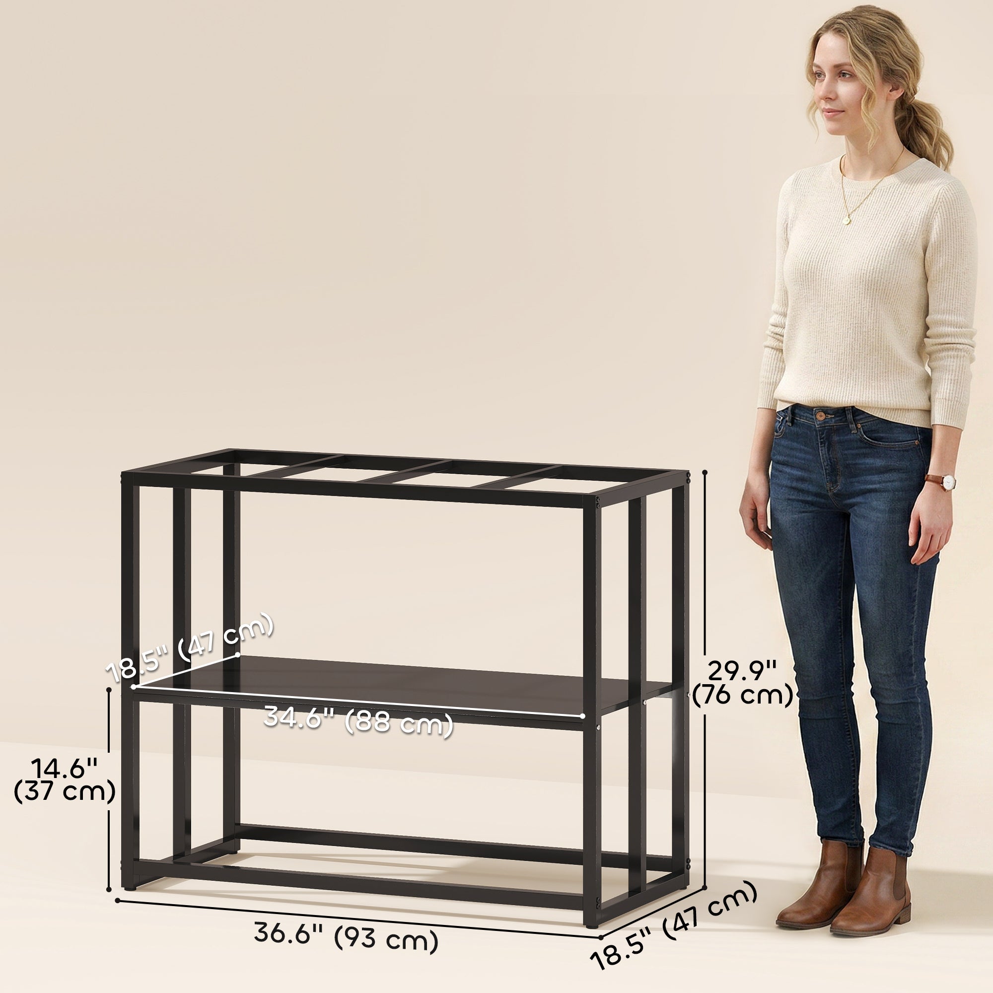 Support pour aquarium de 40 gallons, robuste avec étagère de rangement, pieds réglables, 36.6" L x 18.5" W x 29.9" H