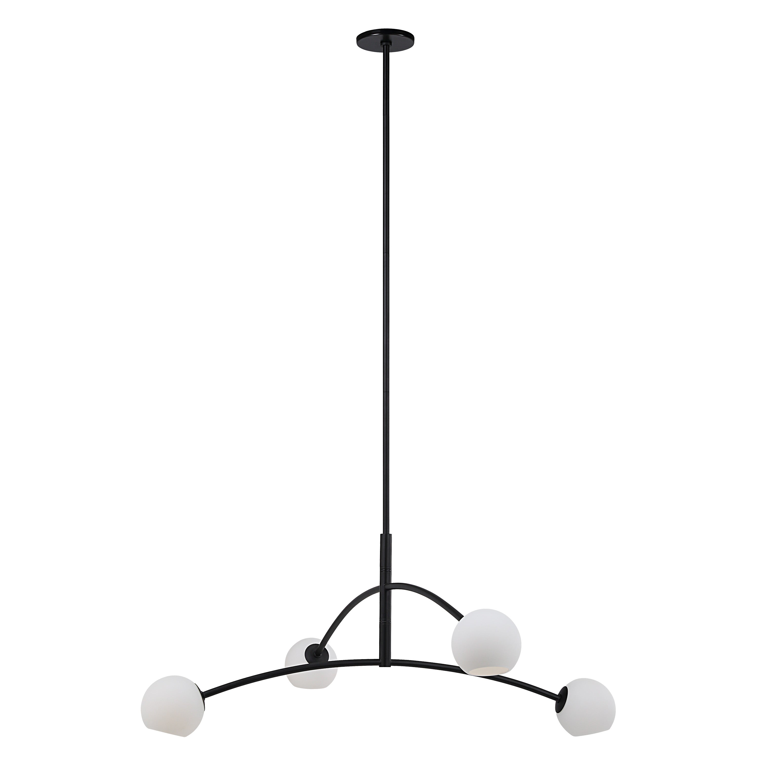 Nube 54" Wide 4-Light Chandelier, Matte Black-Ceiling Fixture-DECOROLALA