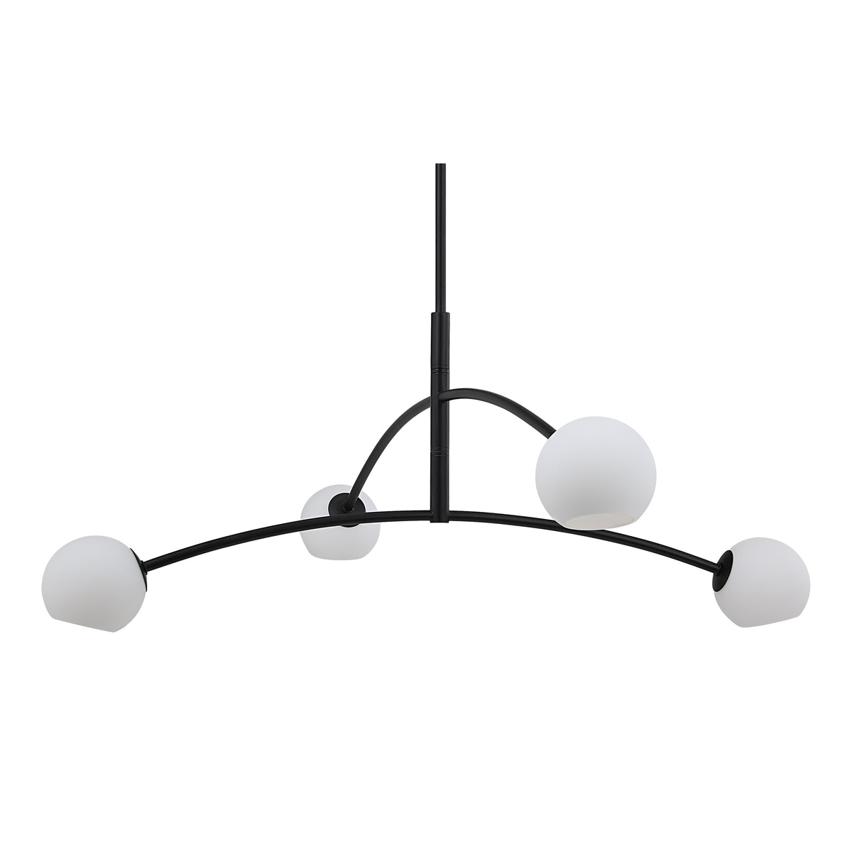 Nube 54" Wide 4-Light Chandelier, Matte Black-Ceiling Light Fixtures-DECOROLALA