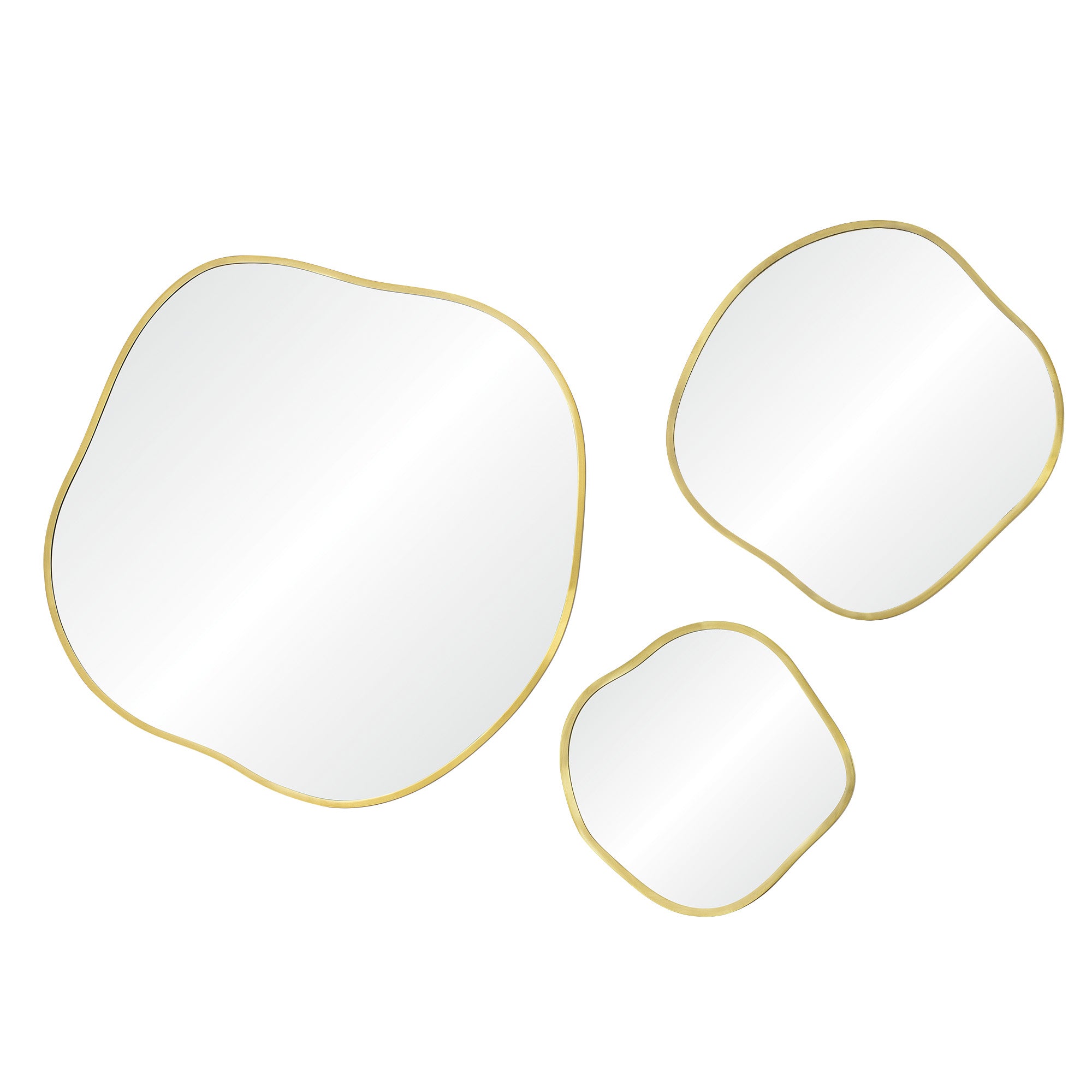 Nucleus 36/24/16" Tall Irregular Wall Mirror, Yellow-Mirror-DECOROLALA