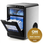 Nugget Ice Maker Countertop with Soft Chewable Pellet-Black-Ice Makers-DECOROLALA