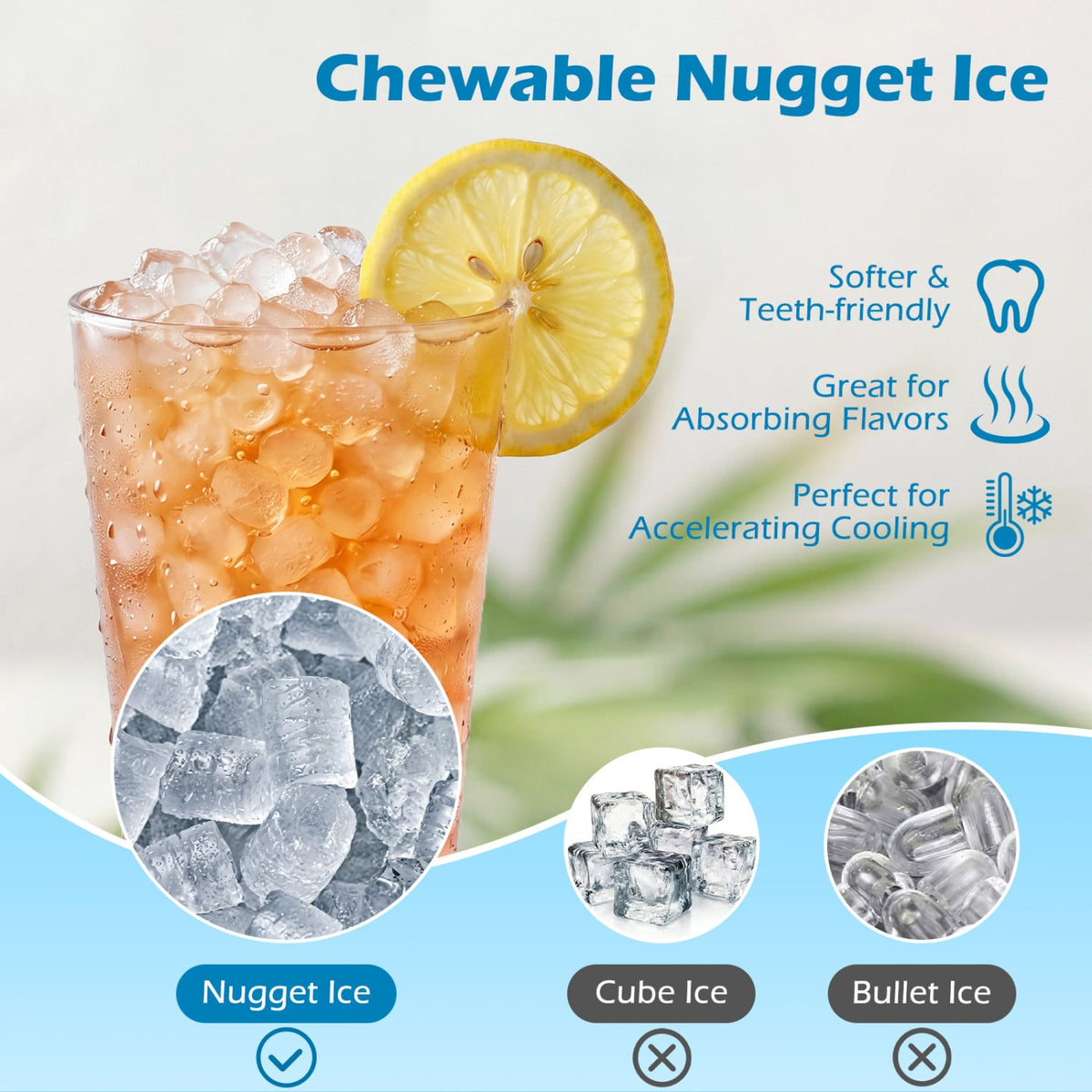 Nugget Ice Maker with Self Dispensing 80 LBS Per Day Chewable Pellet Ice Machine-Ice Makers-DECOROLALA