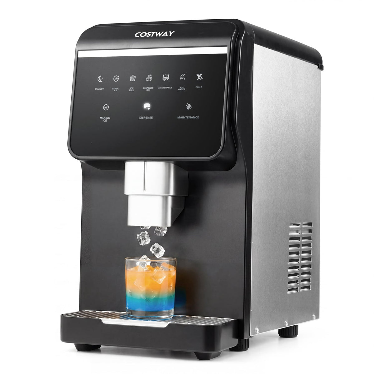 Nugget Ice Maker with Self Dispensing 80 LBS Per Day Chewable Pellet Ice Machine-Ice Makers-DECOROLALA