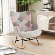 Nursery Rocking Chair with Ergonomic Armrests and High Backrest for Living Room-Accent Chairs-DECOROLALA