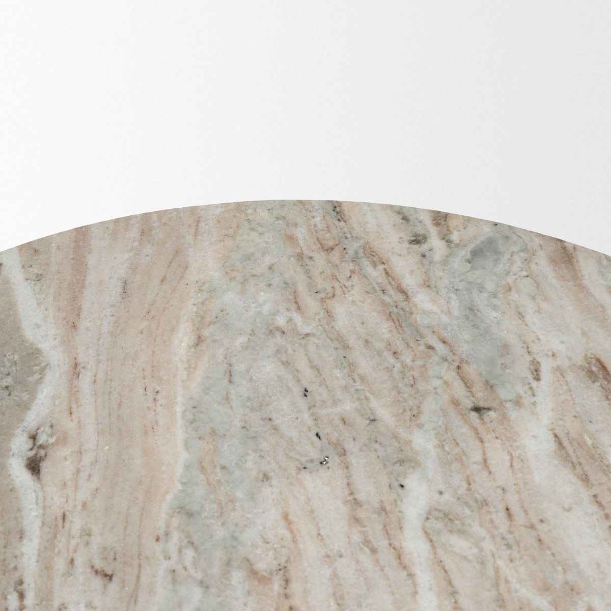 Nylah Solid Pink Marble Round Accent Table-Accent Tables-DECOROLALA