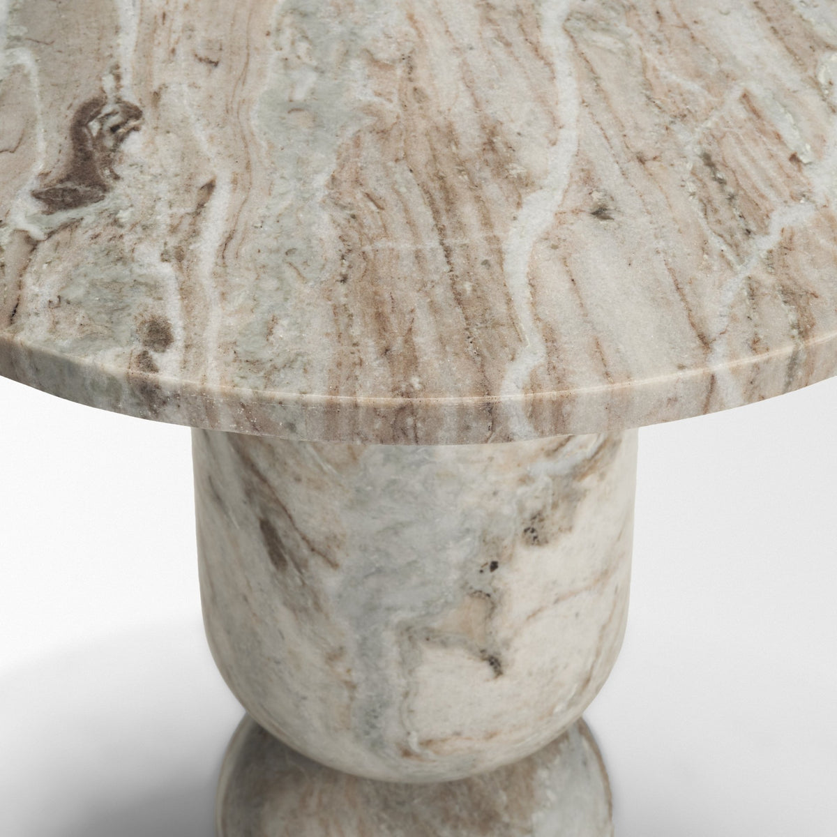 Nylah Solid Pink Marble Round Accent Table-Accent Tables-DECOROLALA