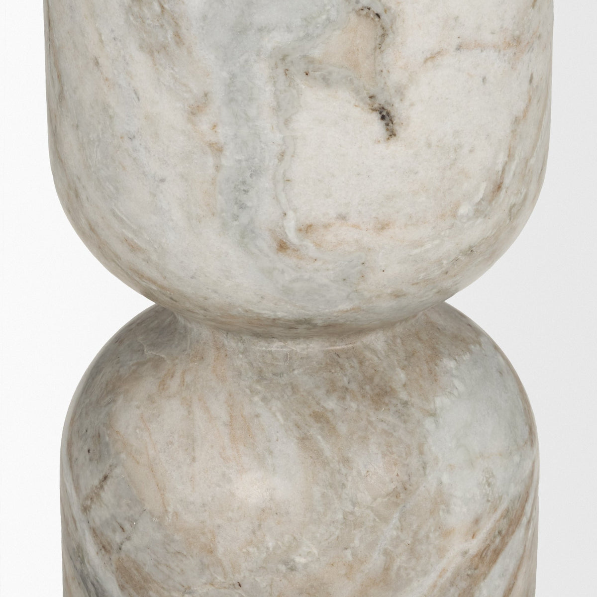 Nylah Solid Pink Marble Round Accent Table-Accent Tables-DECOROLALA