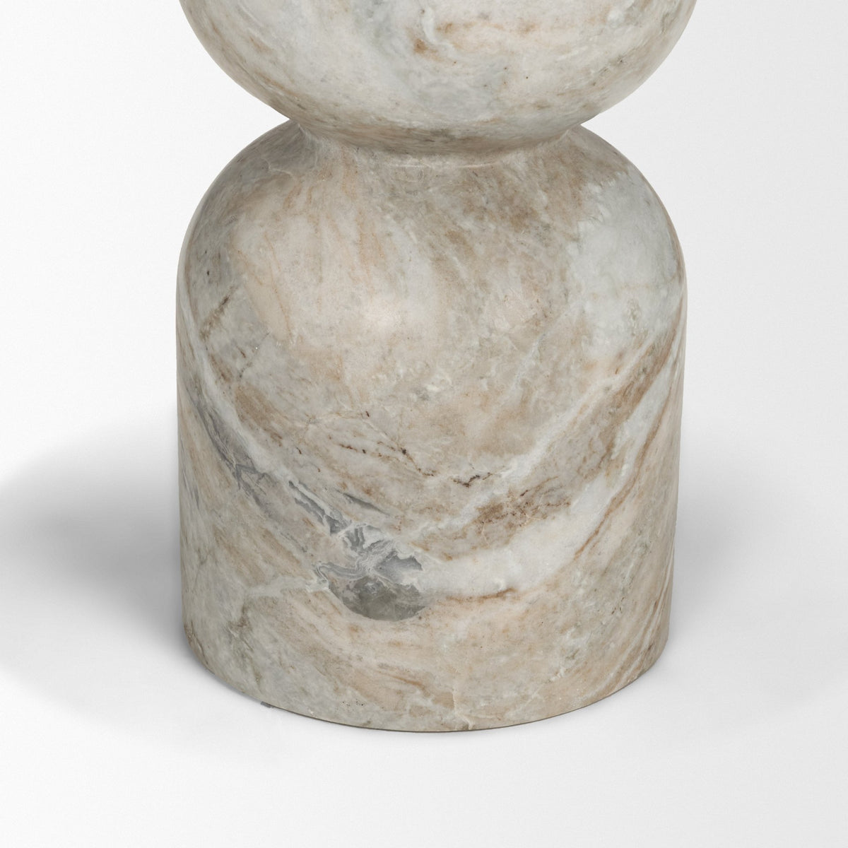 Nylah Solid Pink Marble Round Accent Table-Accent Tables-DECOROLALA