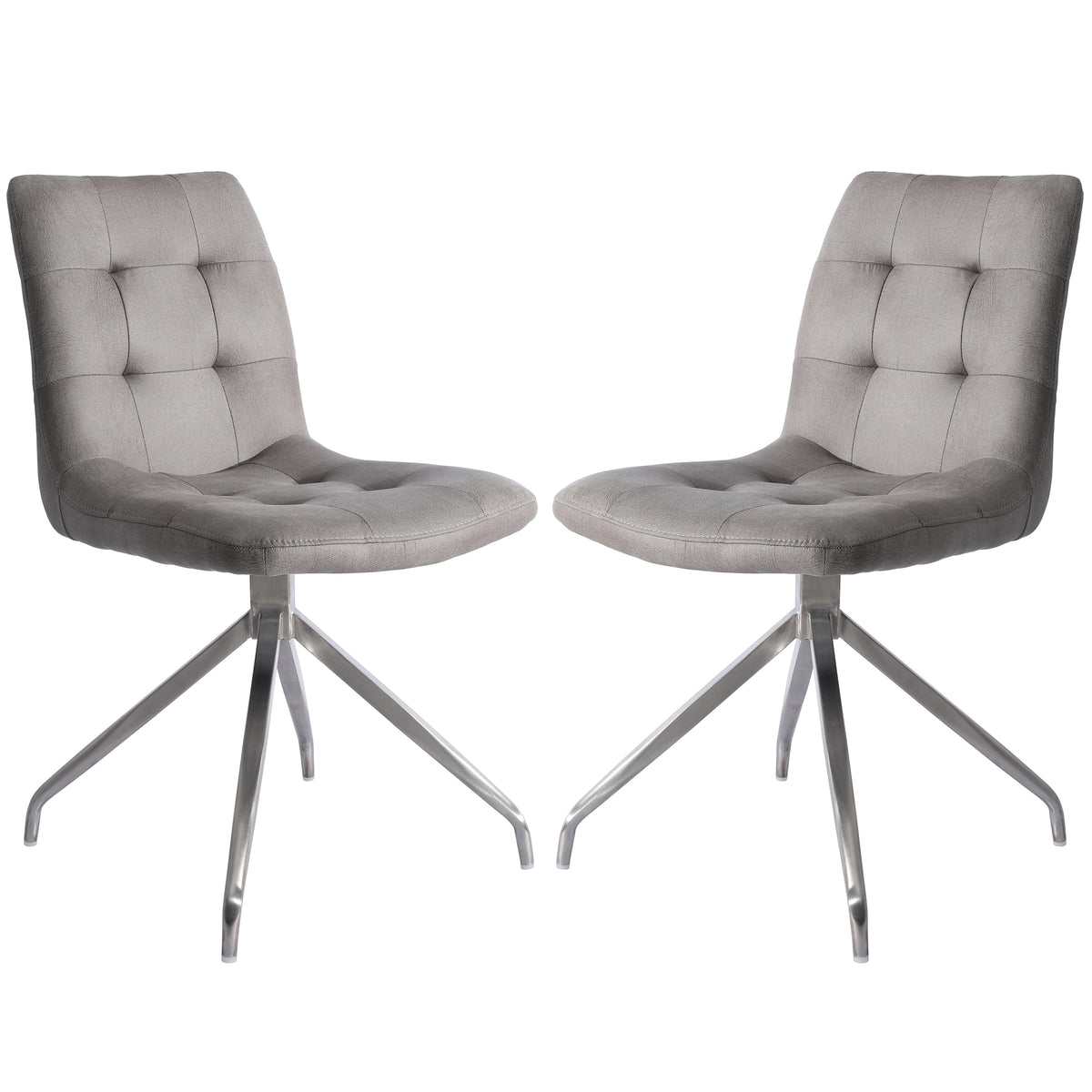 Nyx Grey Tufted Dining Chair Set of 2-Dining Room Sets-DECOROLALA