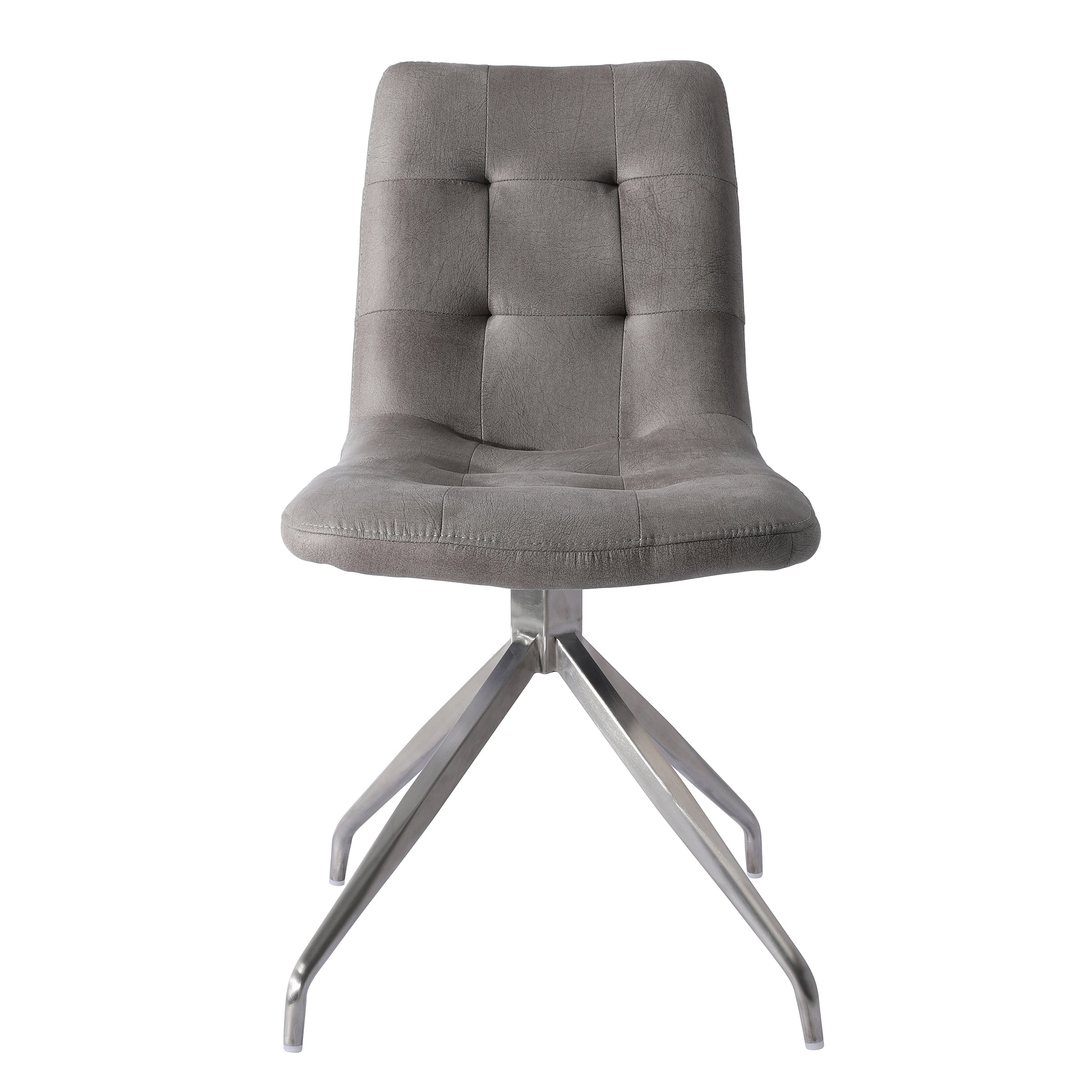 Nyx Grey Tufted Upholstered Dining Chair (Set of 2)-Dining Room-DECOROLALA