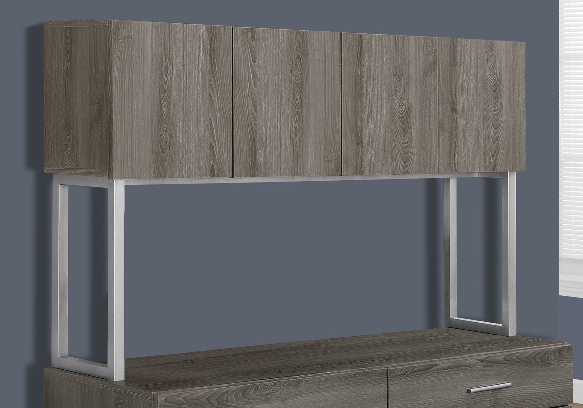 OFFICE CABINET - 48"L / DARK TAUPE STORAGE CREDENZA-Office Cabinet-DECOROLALA