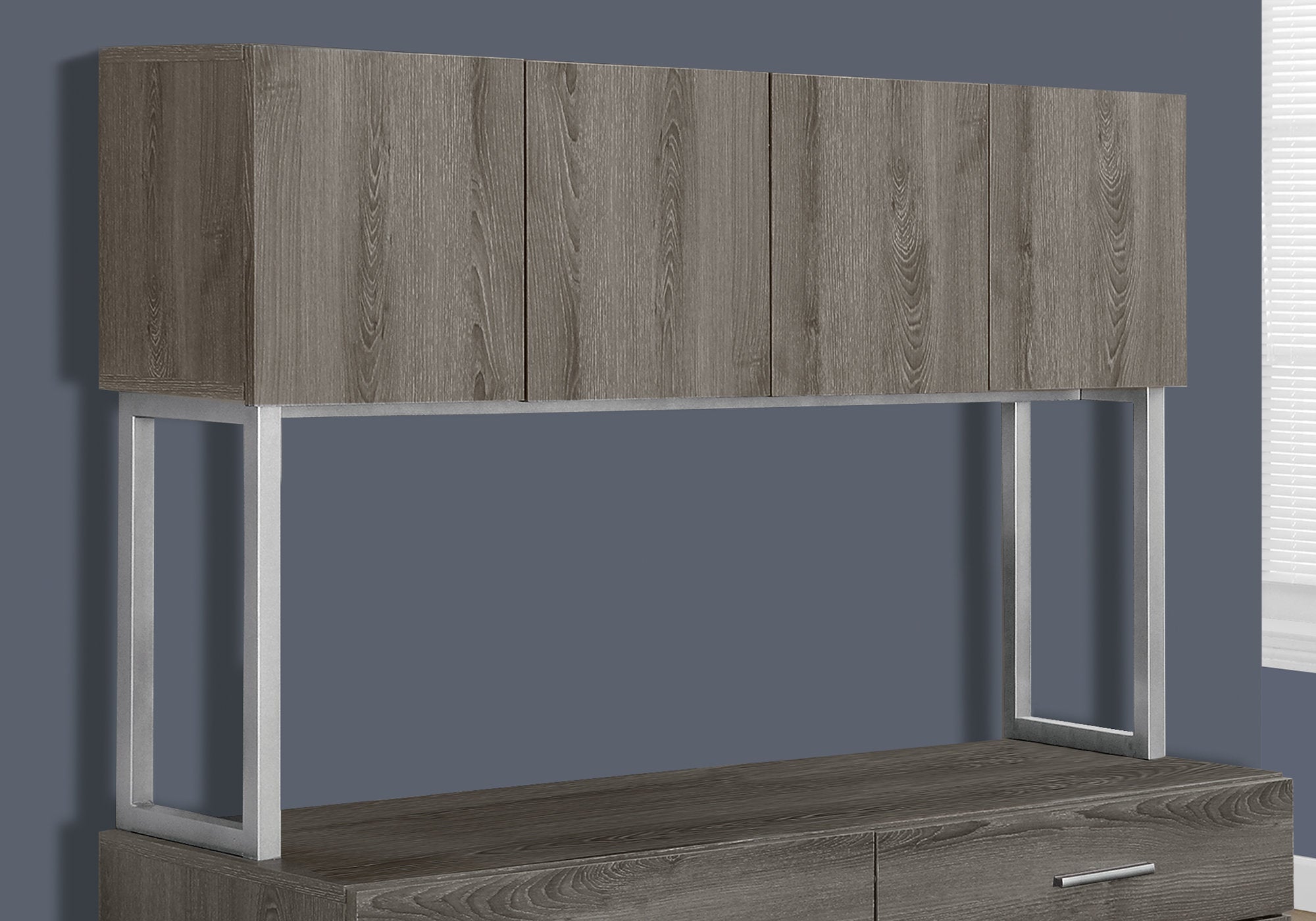 OFFICE CABINET - 48"L / DARK TAUPE STORAGE CREDENZA-Office Cabinet-DECOROLALA