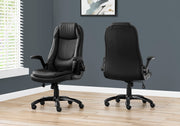 OFFICE CHAIR - BLACK LEATHER-LOOK / HIGH BACK EXECUTIVE-Computer Desk-DECOROLALA