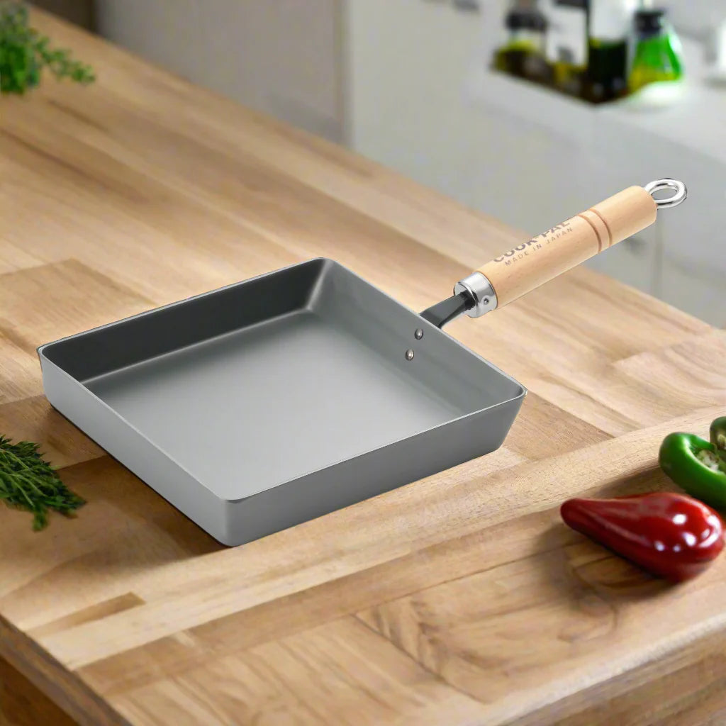 Yoshikawa Cook-Pal Ren Carbon Steel Rolled Omelette Pan Duo Set | Made in Japanese-1