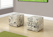 OTTOMAN - 2PCS SET / JUVENILE / VINTAGE FRENCH FABRIC-Ottoman-DECOROLALA