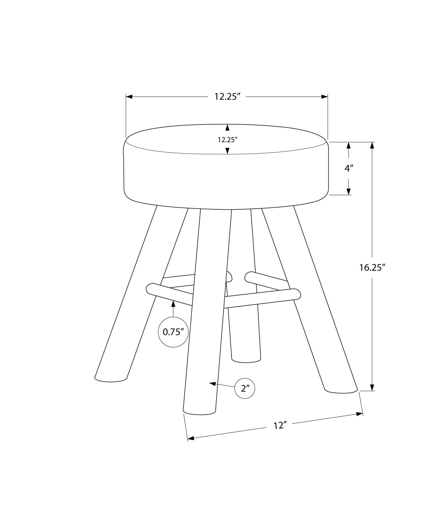 OTTOMAN - GREY KNIT / NATURAL WOOD LEGS-Ottoman-DECOROLALA