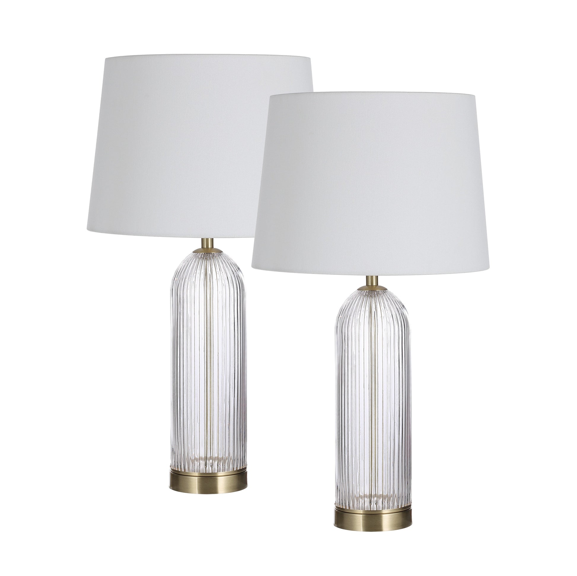 Ocala 25" Table Lamp Set of 2, Yellow Linen Shade-Table Lamp- Set of two-DECOROLALA