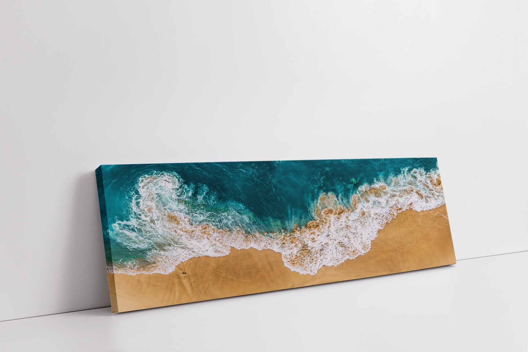 Ocean beach view from above 72X24 Inch Fine Art Canvas-Canvas Print-DECOROLALA