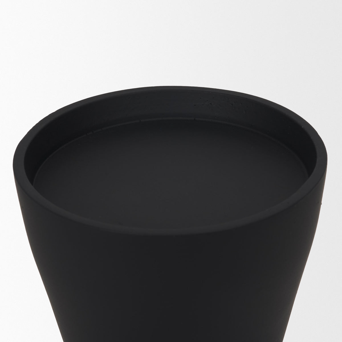 Odilia Large Smooth Matte Black Metal Geometric Pillar Candle Holder-Table Candle Holders-DECOROLALA