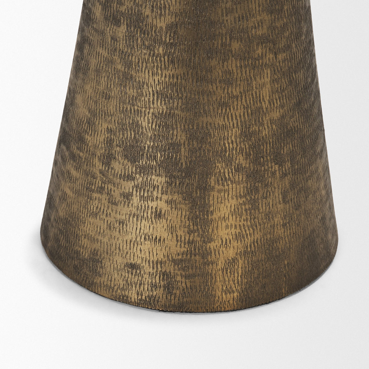 Odilia Small Textured Antiqued Gold Metal Geometric Pillar Candle Holder-Table Candle Holders-DECOROLALA