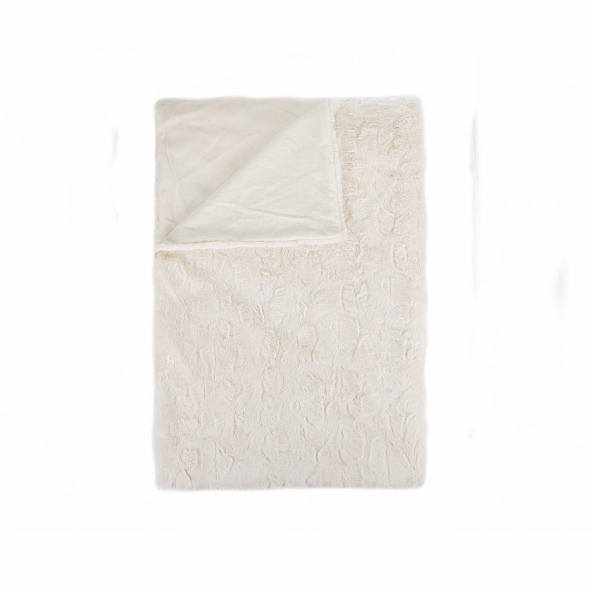 Off White Woven Acrylic Patchwork Plush Throw-Throws & Blankets-DECOROLALA