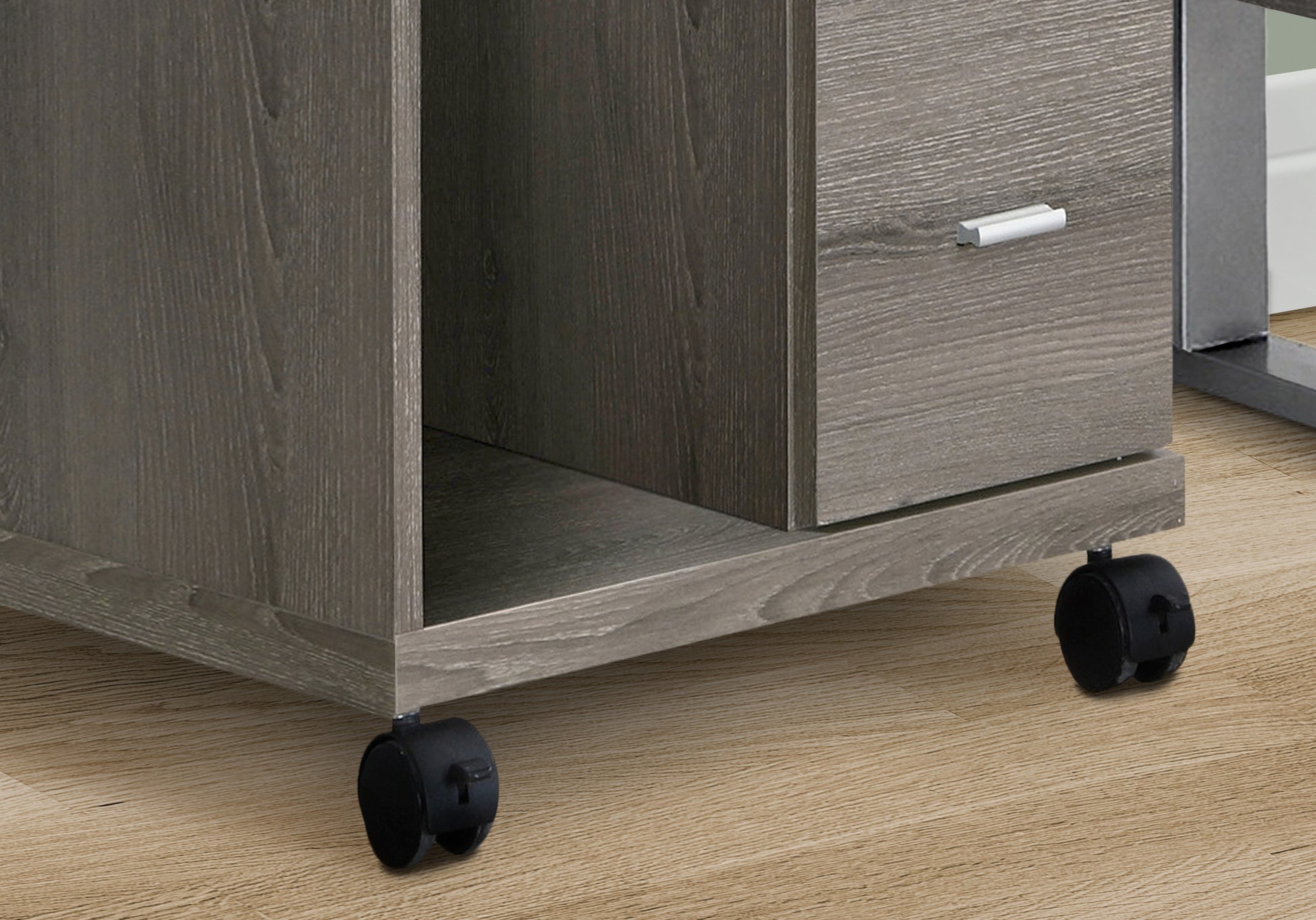 Office Cabinet White 2 Drawer Rolling Storage Unit-Computer Desk-DECOROLALA