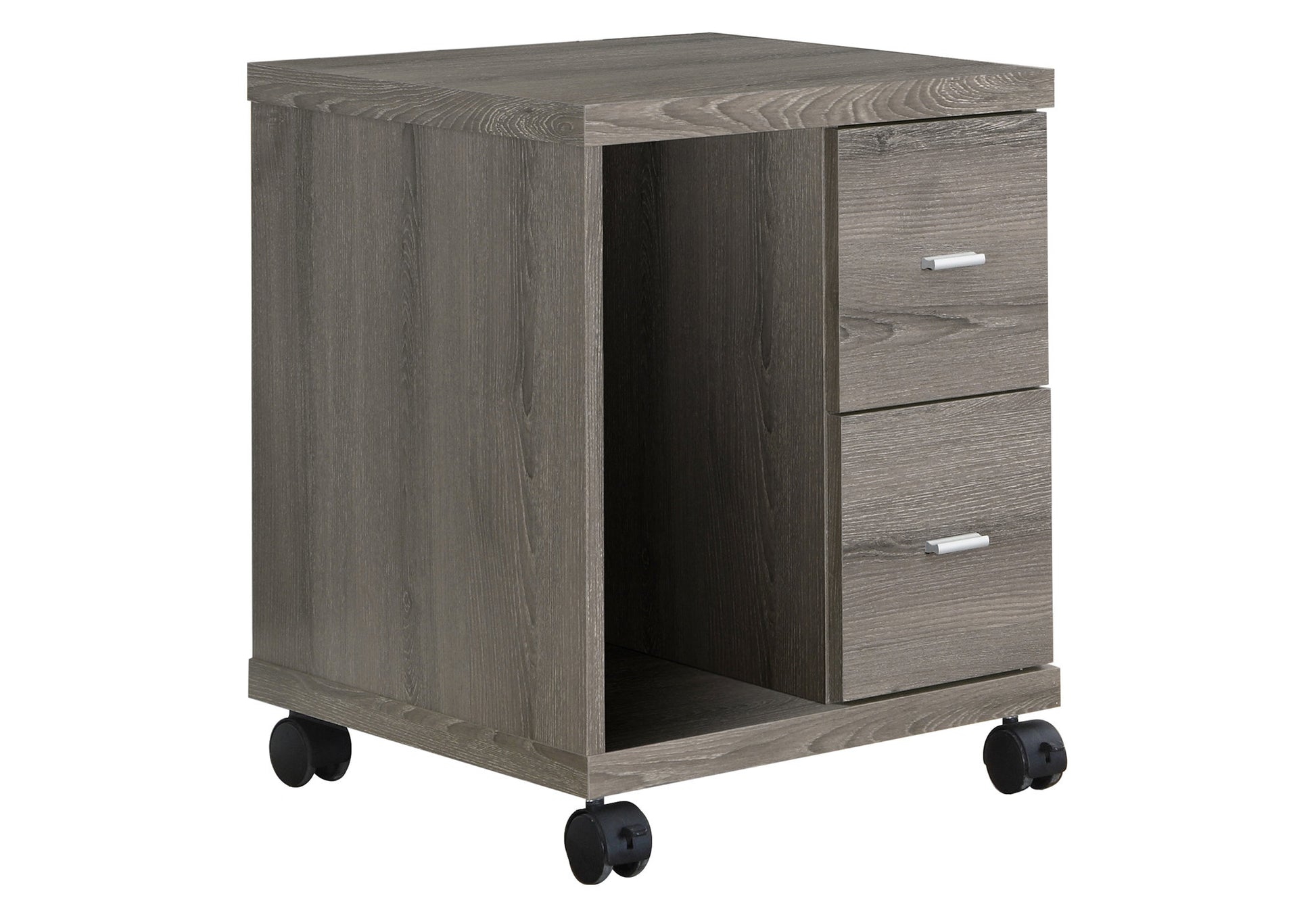 Office Cabinet White 2 Drawer Rolling Storage Unit-Computer Desk-DECOROLALA