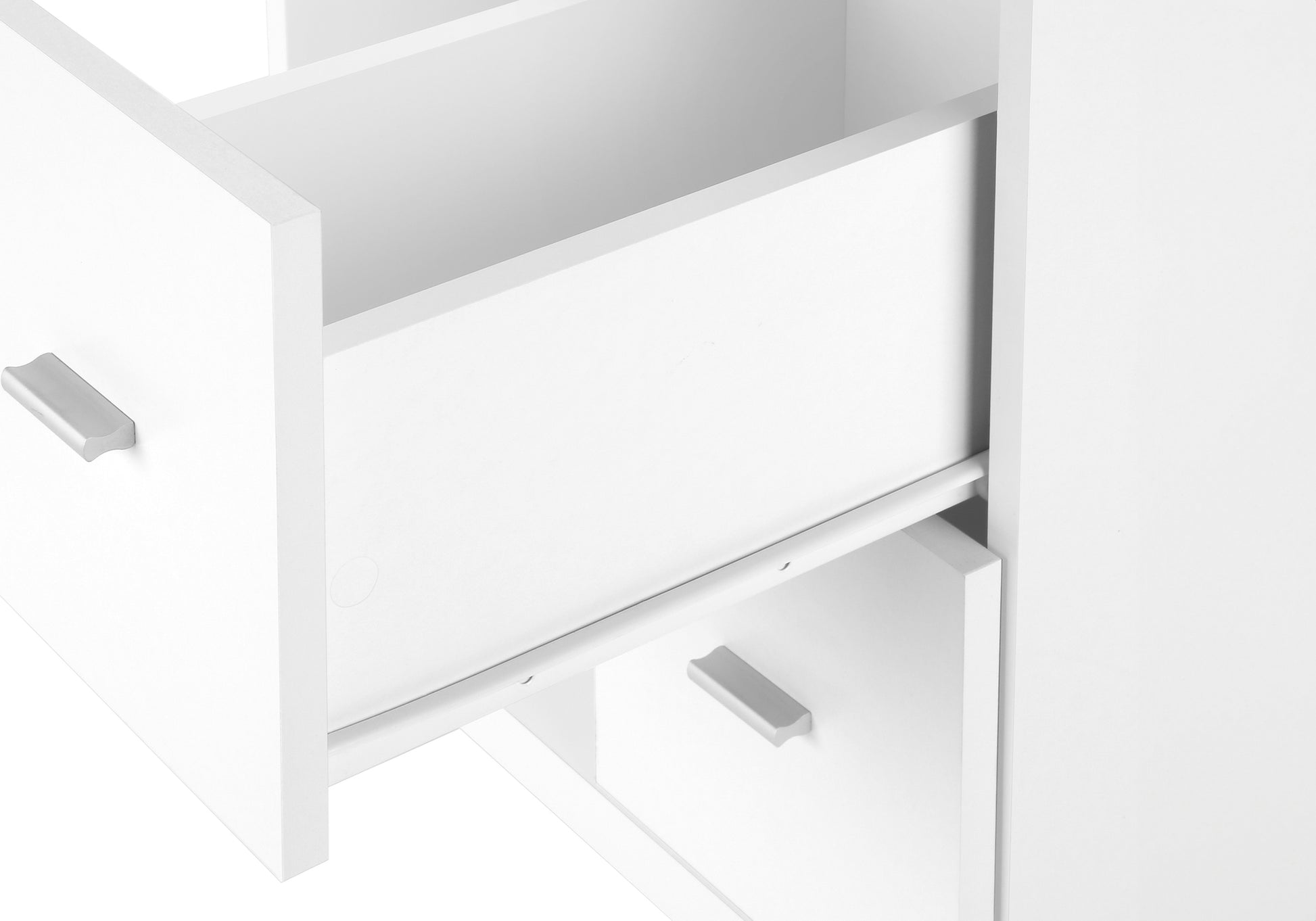 Office Cabinet - White With 2 Drawers On Castors-Computer Desk-DECOROLALA